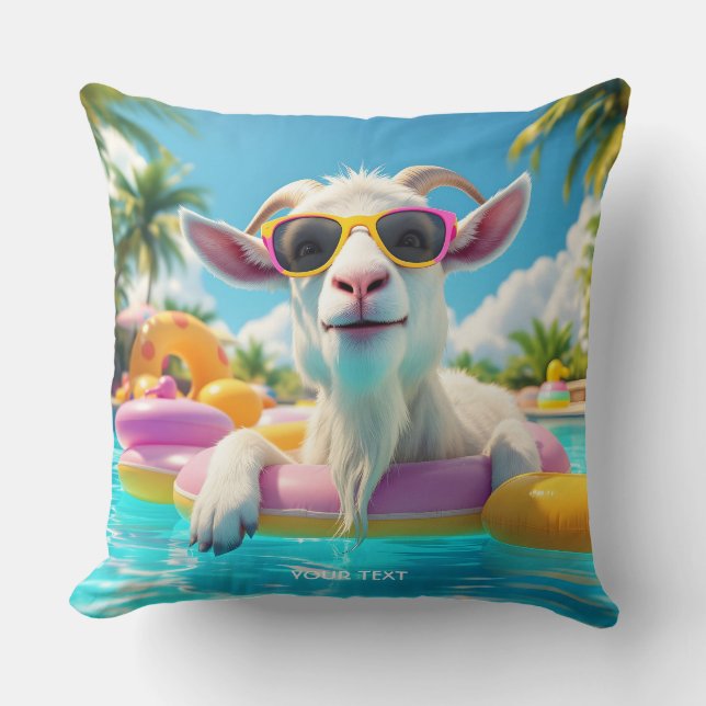 Fantasy Cute Goat Flyter Glass Kudde (Framsida)