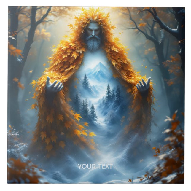 Fantasy Cute God från hösten Kakelplatta (Framsidan)