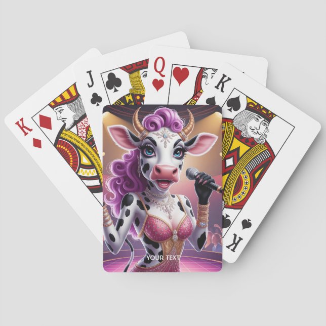 Fantasy Cute Gorgous Cow Popstar Casinokort (Baksidan)
