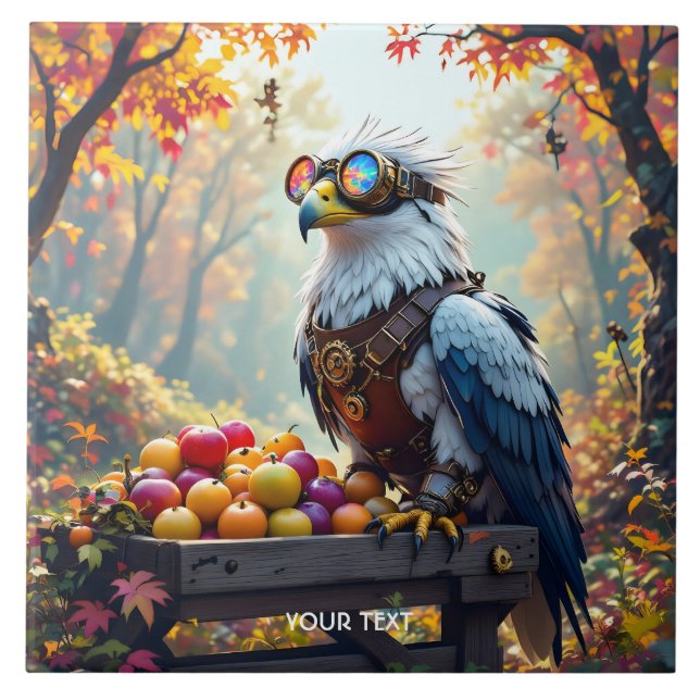 Fantasy Cute Griffin Farmstand Träd Kakelplatta (Framsidan)