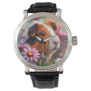 Fantasy Cute Guinea Gris Flowers Armbandsur