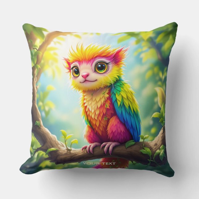 Fantasy Cute halv Ferret Hybrid Kudde (Framsida)