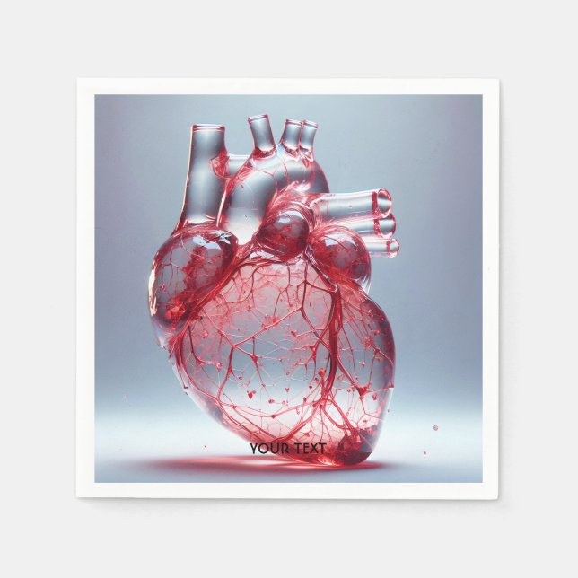 Fantasy Cute Heart Red Glass Pappersservett (Framsidan)