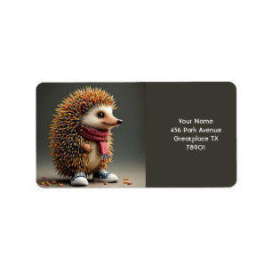 Fantasy Cute Hedgehog Vassa Nål Adressetikett