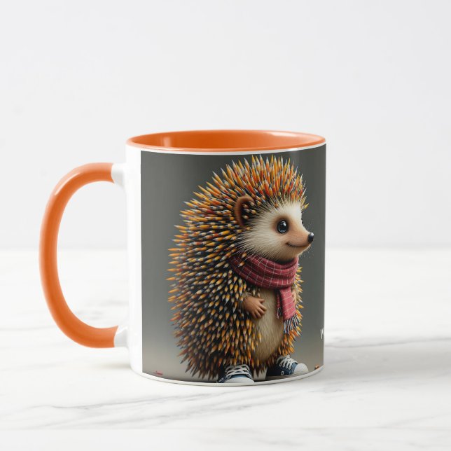 Fantasy Cute Hedgehog Vassa Nål Mugg (Vänster)