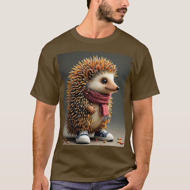 Fantasy Cute Hedgehog Vassa Nål T Shirt (Framsida)