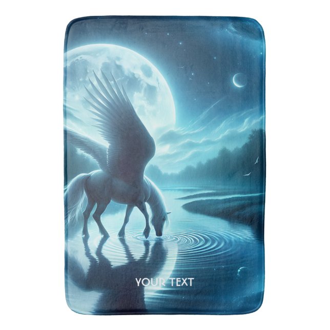 Fantasy Cute Horse Vingar Måne Badrumsmatta (Framsidan (Vertikal))