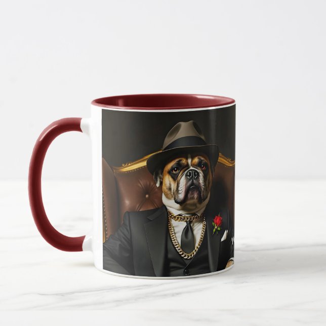 Fantasy Cute Hund Black Kostym Mugg (Vänster)