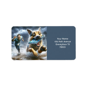 Fantasy Cute Hund Boy Mobil Adressetikett