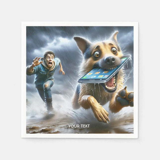 Fantasy Cute Hund Boy Mobil Pappersservett (Framsidan)