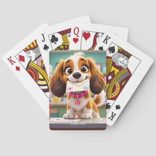 Fantasy Cute Hund Post Brev Casinokort (Baksidan)