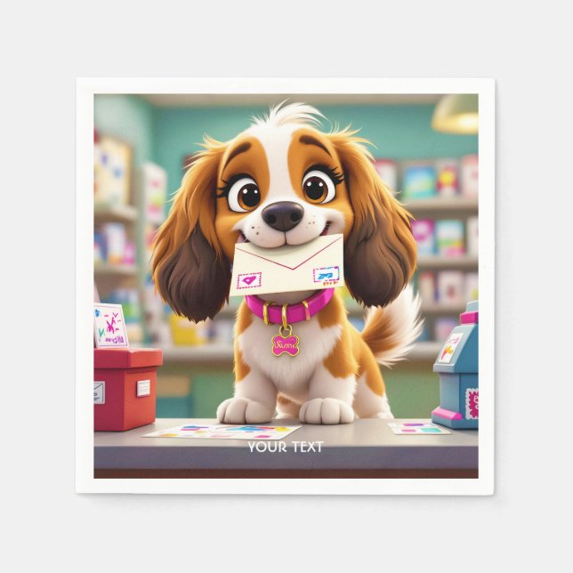Fantasy Cute Hund Post Brev Pappersservett (Framsidan)