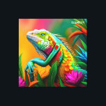 Fantasy Cute Iguana Art Deco Stil Canvastryck<br><div class="desc">Fantasy Cute Iguana Art Deco Stil. Perfekt som födelsedag eller för någon form av Party</div>