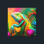 Fantasy Cute Iguana Art Deco Stil Canvastryck<br><div class="desc">Fantasy Cute Iguana Art Deco Stil. Perfekt som födelsedag eller för någon form av Party</div>