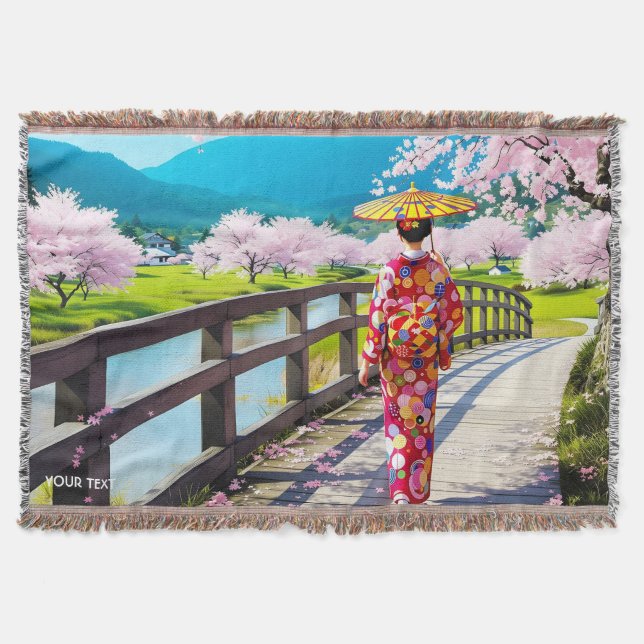 Fantasy Cute Japan Girl Walking Filt (Framsidan)
