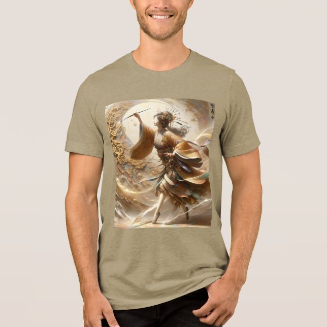 Fantasy Cute Japanskt Flickmålning T Shirt (Framsida)