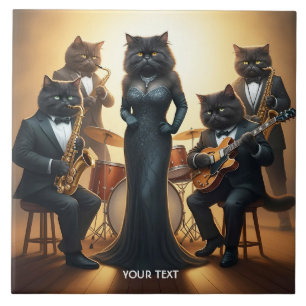 Fantasy Cute Jazz Band Kakelplatta