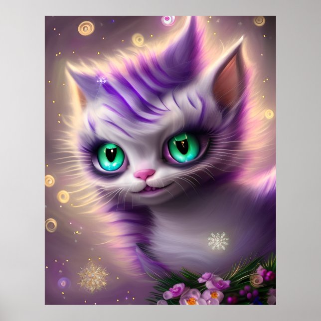 Fantasy Cute Kawaii baby Cheshire kattunge Poster (Framsidan)