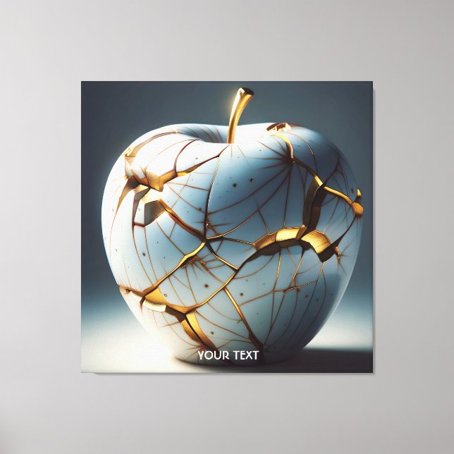 Fantasy Cute Kintsugi Porcelain Apple Canvastryck (Framsida)