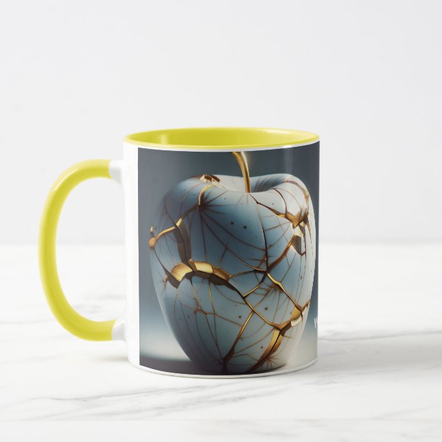 Fantasy Cute Kintsugi Porcelain Apple Mugg (Vänster)