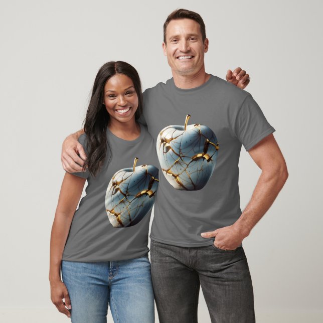 Fantasy Cute Kintsugi Porcelain Apple T Shirt (Unisex)