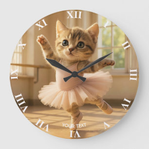 Fantasy Cute Kitten Small Ballerina Stor Klocka