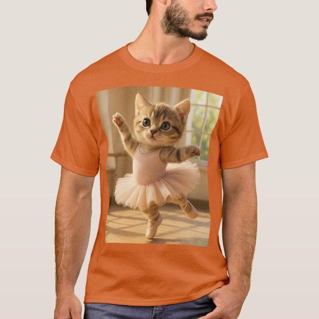 Fantasy Cute Kitten Small Ballerina T Shirt (Framsida)