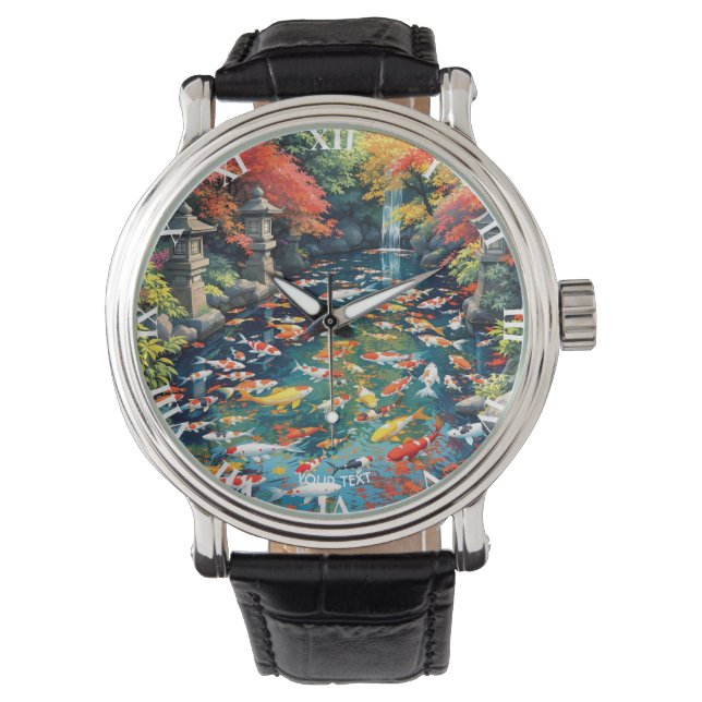 Fantasy Cute Koi Fish Pond Armbandsur (Framsida)