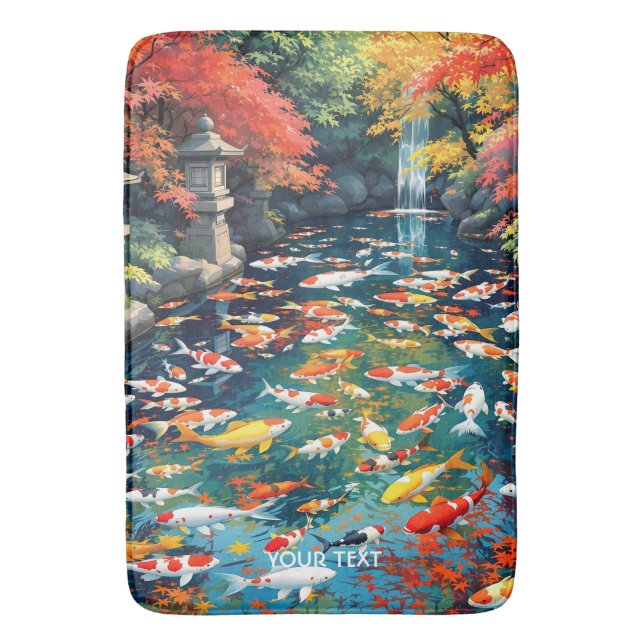 Fantasy Cute Koi Fish Pond Badrumsmatta (Framsidan (Vertikal))