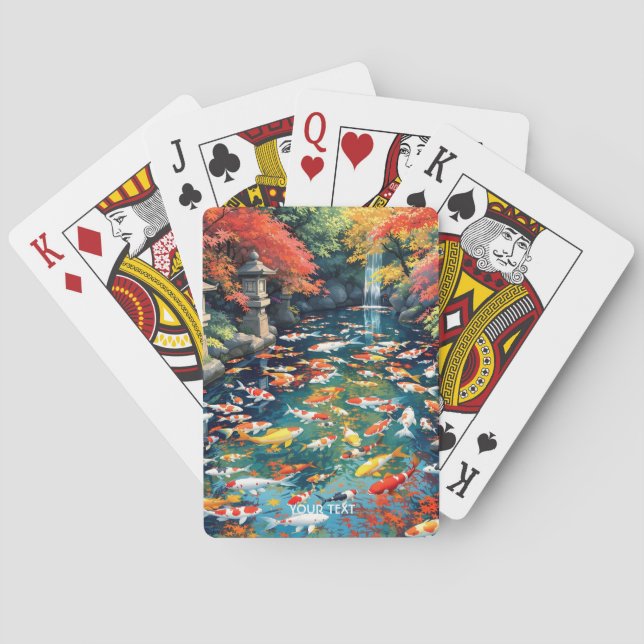 Fantasy Cute Koi Fish Pond Casinokort (Baksidan)