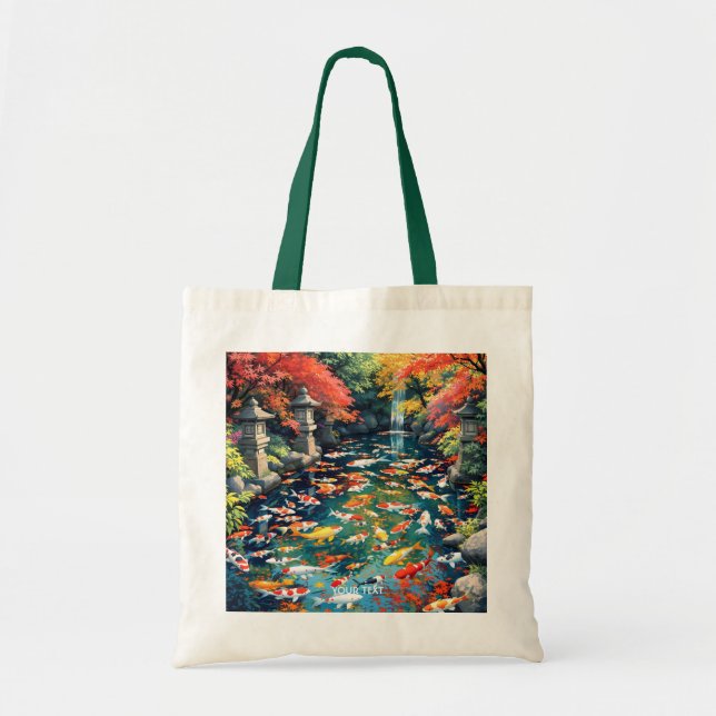 Fantasy Cute Koi Fish Pond Tygkasse (Framsidan)