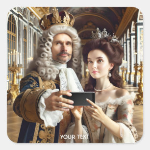 Fantasy Cute Kung Kärlek Selfie Fyrkantigt Klistermärke