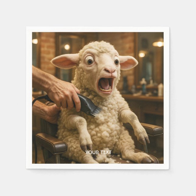 Fantasy Cute Lamb Skrämt Shaving Pappersservett (Framsidan)