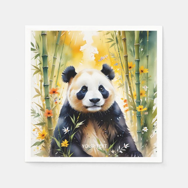 Fantasy Cute Ledsen Panda Forest Pappersservett (Framsidan)