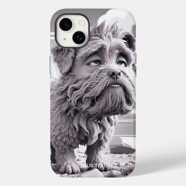 Fantasy Cute Ledsen Tittar Hund (Baksida)