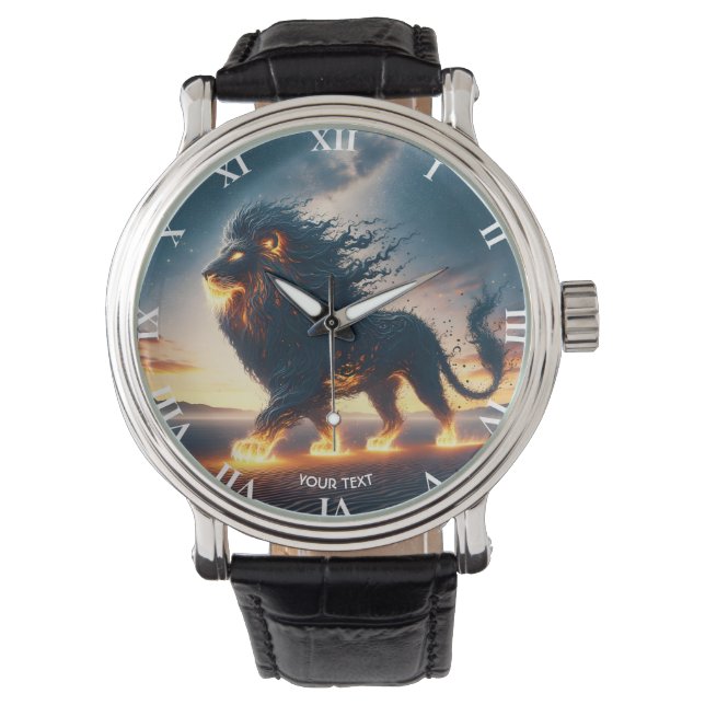 Fantasy Cute Lejon Desert Fire Armbandsur (Framsida)