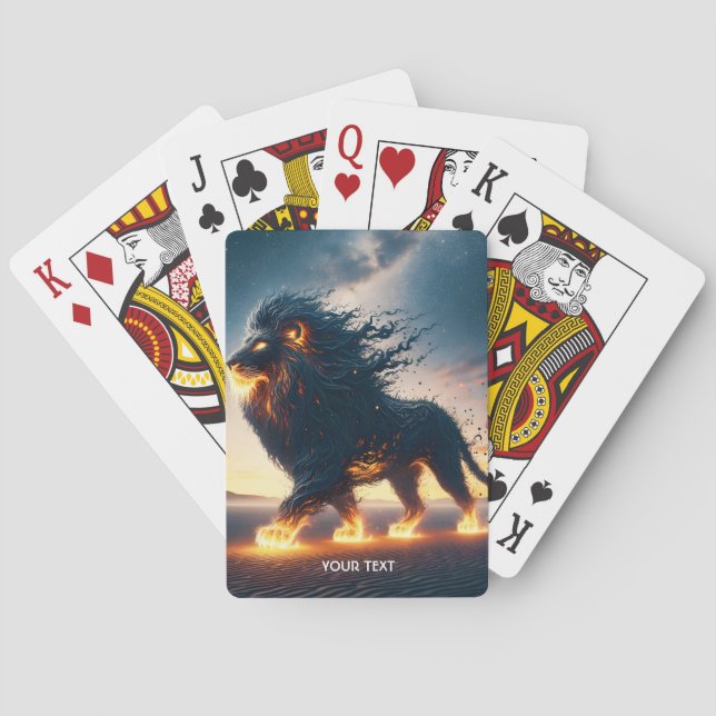 Fantasy Cute Lejon Desert Fire Casinokort (Baksidan)
