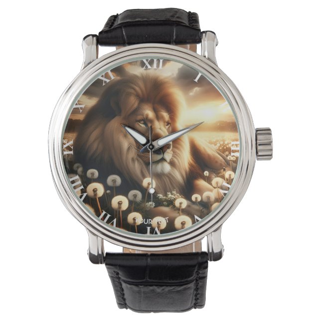 Fantasy Cute Lejona Flowers Sunset Armbandsur (Framsida)