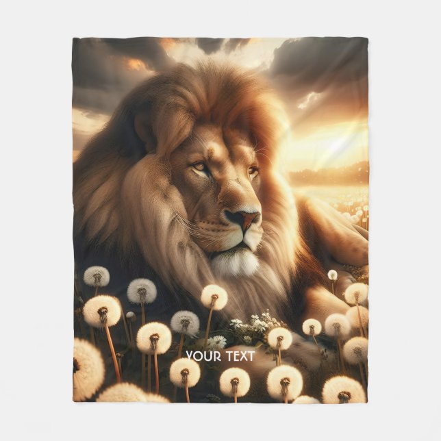 Fantasy Cute Lejona Flowers Sunset Fleecefilt (Framsidan)