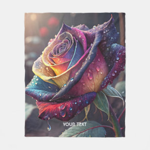 Fantasy Cute Lila Gul ros Fleecefilt
