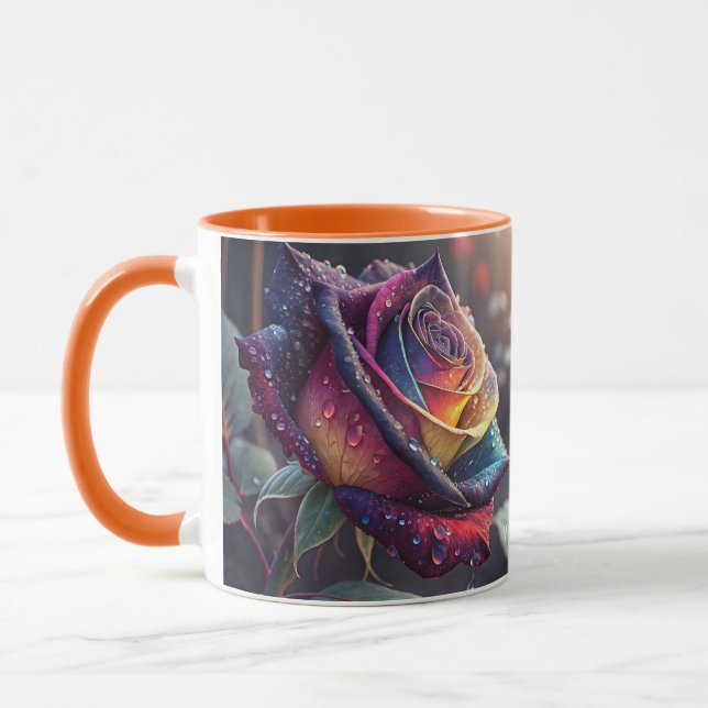 Fantasy Cute Lila Gul ros Mugg (Vänster)