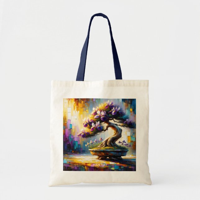 Fantasy Cute Lila Mini Träd Tygkasse (Framsidan)