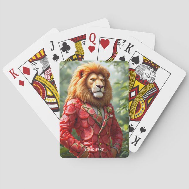 Fantasy Cute Lion Watermelon Suit Casinokort (Baksidan)