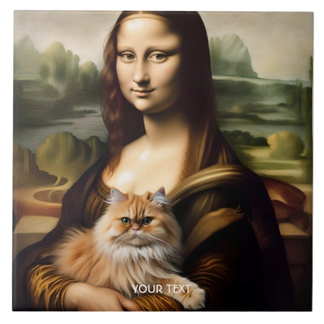 Fantasy Cute Lisa Holding Cat Kakelplatta (Framsidan)