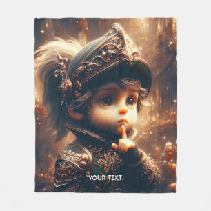 Fantasy Cute Little Quiet Knight Fleecefilt