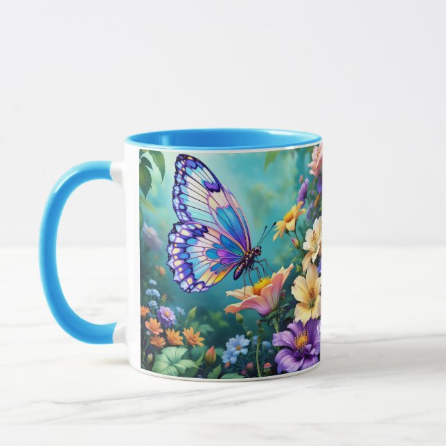 Fantasy Cute Lush Garden Flowers Mugg (Vänster)