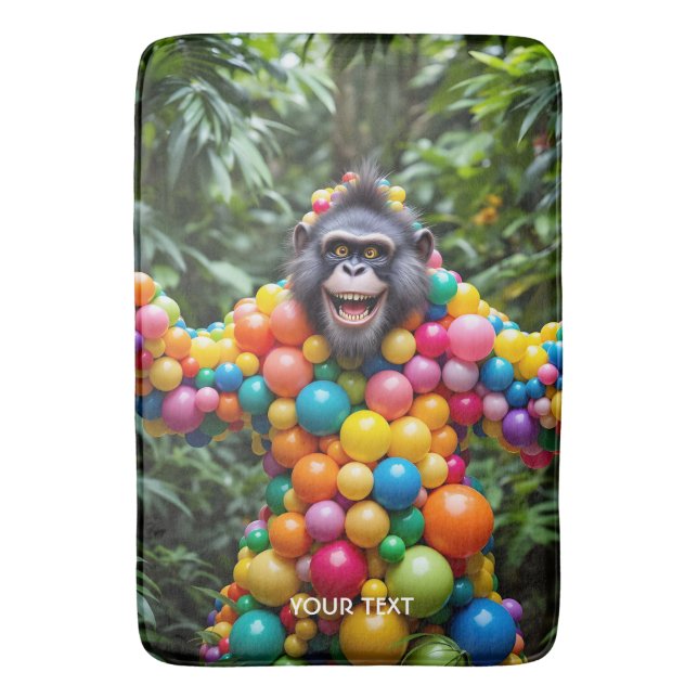 Fantasy Cute Lycklig Colorful Monkey Badrumsmatta (Framsidan (Vertikal))