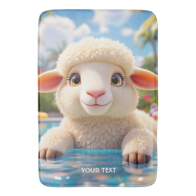 Fantasy Cute Lycklig får Bassäng Badrumsmatta (Framsidan (Vertikal))
