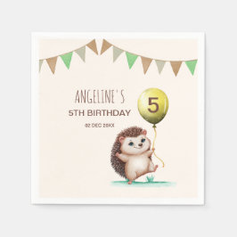 Fantasy Cute Lycklig Hedgehog Balloon Birthday Pappersservett