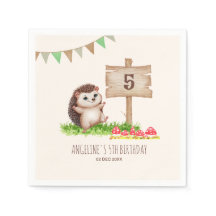 Fantasy Cute Lycklig Hedgehog Forest Birthday